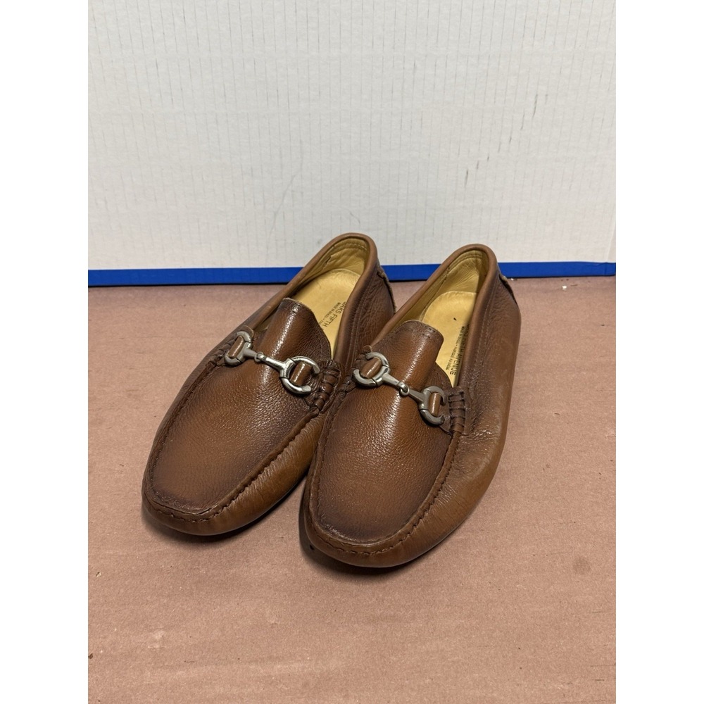 Saks Fifth Avenue Men's 7.5M Brown Leather Horsebit Driving Loafers Brazil